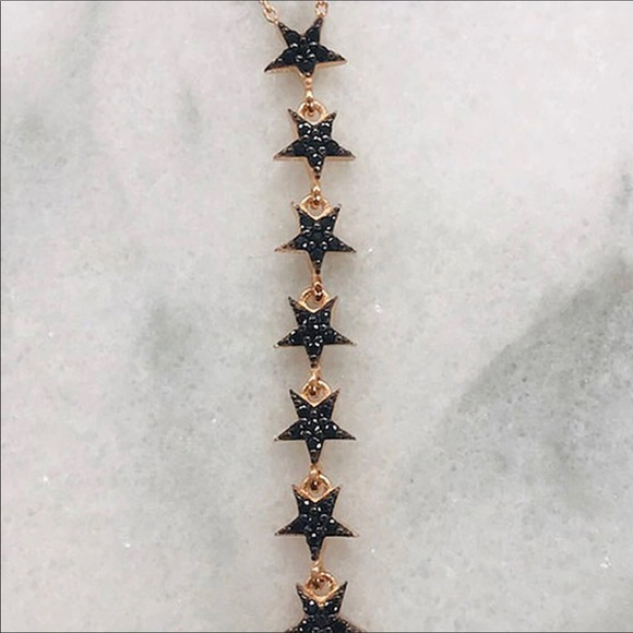Rose Gold Strand of Jet Black Stars,Boutique-NWT - Picture 2 of 4